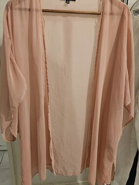 Ambiance Sheer Blush Pink Kimono Cover-Up